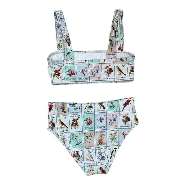 Antonio Melani Wanderlust Retro State Stamp Swimsuit Set - Picture 6 of 8